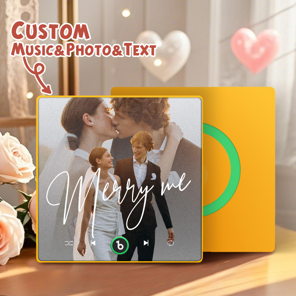 Custom Music Fridge Magnets Valentine's Day Gifts Custom Music Fridge Magnet Colorful Frame Album Fridge Magnet Can Play Songs Gift for Couple
