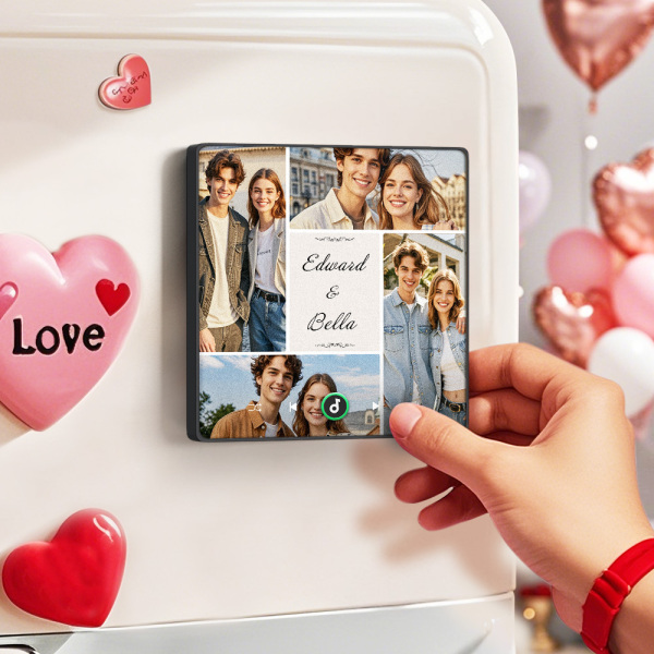 Custom Music Fridge Magnets Valentine's Day Gifts Custom Music Fridge Magnet Colorful Frame Album Fridge Magnet Can Play Songs Gift for Couple