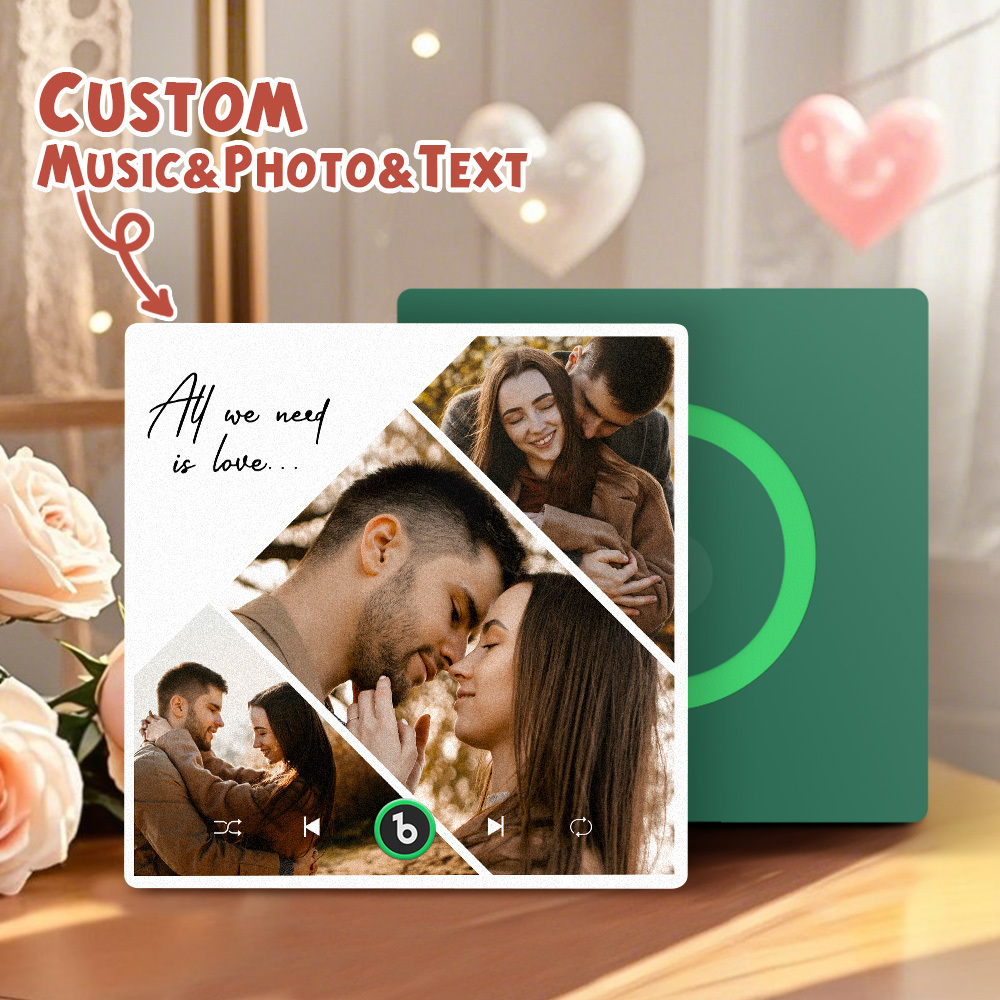 Custom Music Fridge Magnets Valentine's Day Gifts Custom Music Fridge Magnet Colorful Frame Album Fridge Magnet Can Play Songs Gift for Couple