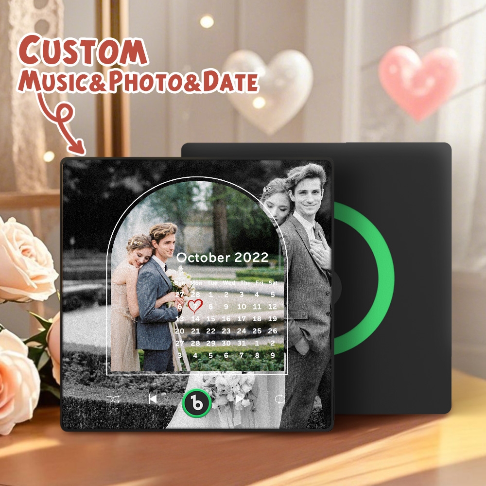 Custom Music Fridge Magnets Valentine's Day Gifts Custom Music Fridge Magnet Colorful Frame Album Fridge Magnet Can Play Songs Gift for Couple