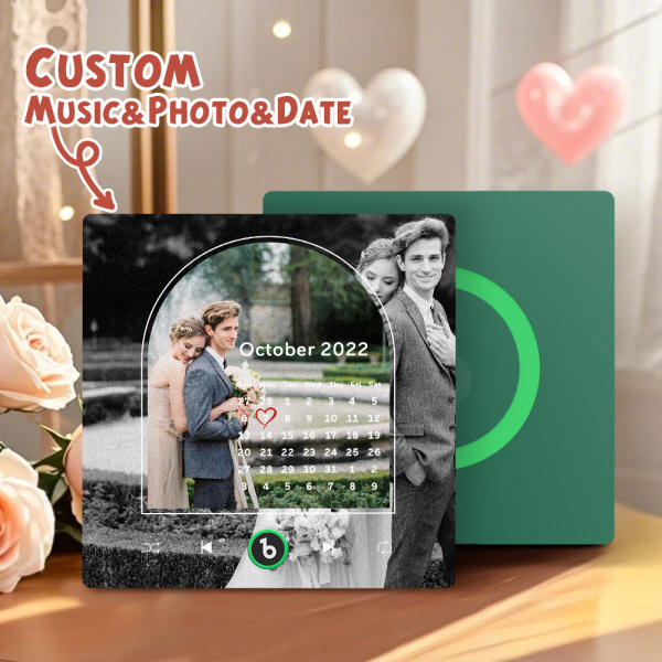 Custom Music Fridge Magnets Valentine's Day Gifts Custom Music Fridge Magnet Colorful Frame Album Fridge Magnet Can Play Songs Gift for Couple