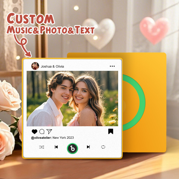 Custom Music Fridge Magnets Valentine's Day Gifts Custom Music Fridge Magnet Colorful Frame Album Fridge Magnet Can Play Songs Gift for Couple