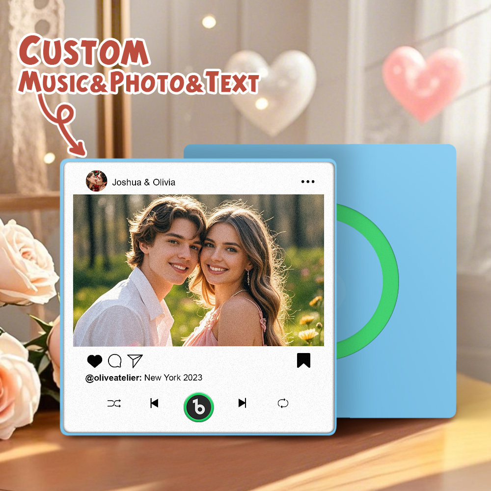 Custom Music Fridge Magnets Valentine's Day Gifts Custom Music Fridge Magnet Colorful Frame Album Fridge Magnet Can Play Songs Gift for Couple