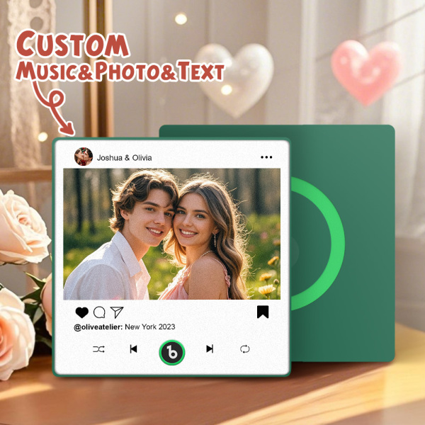 Custom Music Fridge Magnets Valentine's Day Gifts Custom Music Fridge Magnet Colorful Frame Album Fridge Magnet Can Play Songs Gift for Couple