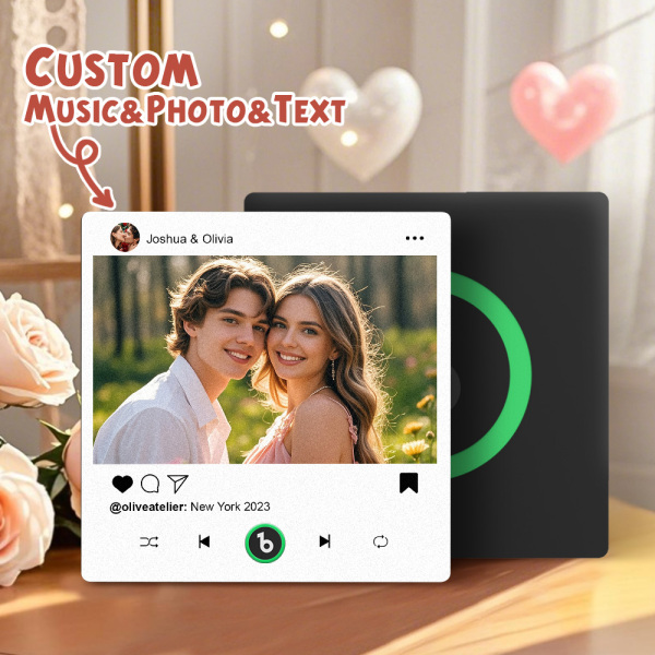 Custom Music Fridge Magnets Valentine's Day Gifts Custom Music Fridge Magnet Colorful Frame Album Fridge Magnet Can Play Songs Gift for Couple