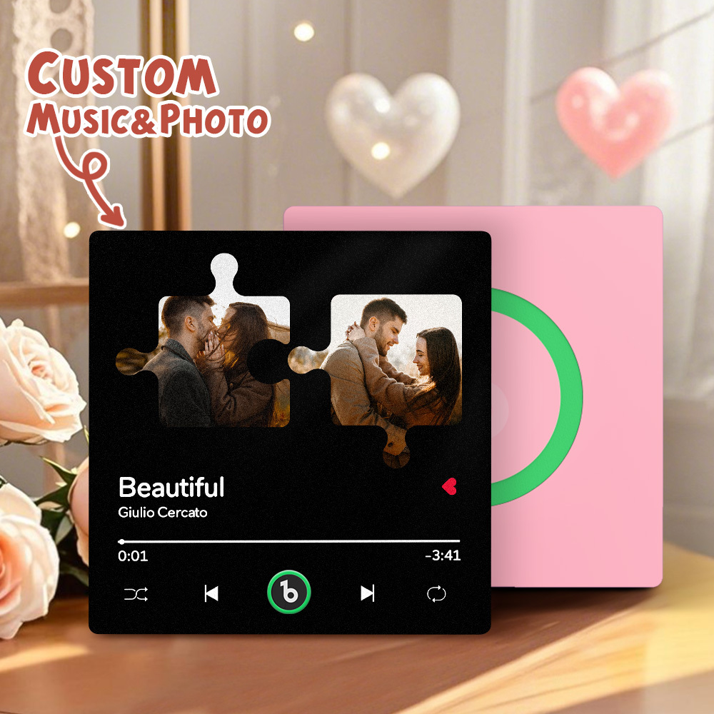 Custom Music Fridge Magnets Valentine's Day Gifts Custom Music Fridge Magnet Album Fridge Magnet Can Play Songs Gift for Couple