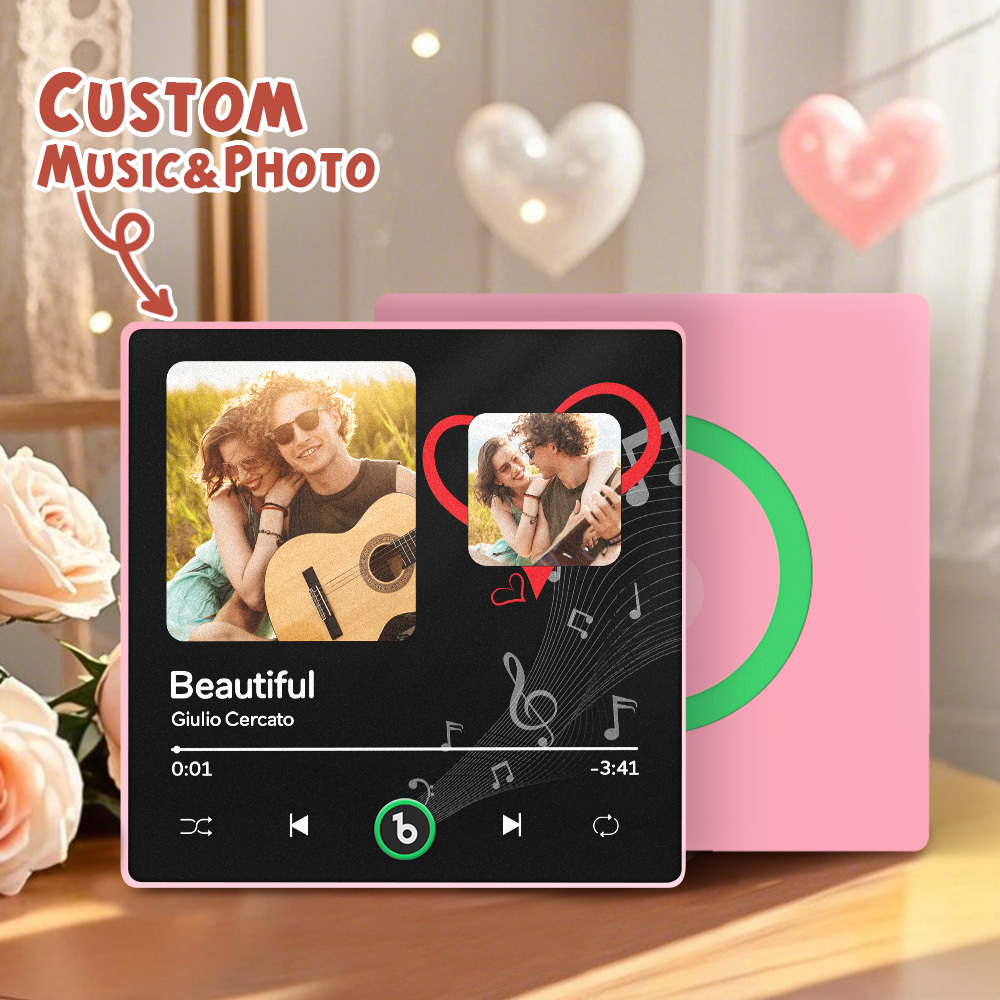 Custom Music Fridge Magnets Valentine's Day Gifts Custom Music Fridge Magnet Album Fridge Magnet Can Play Songs Gift for Couple