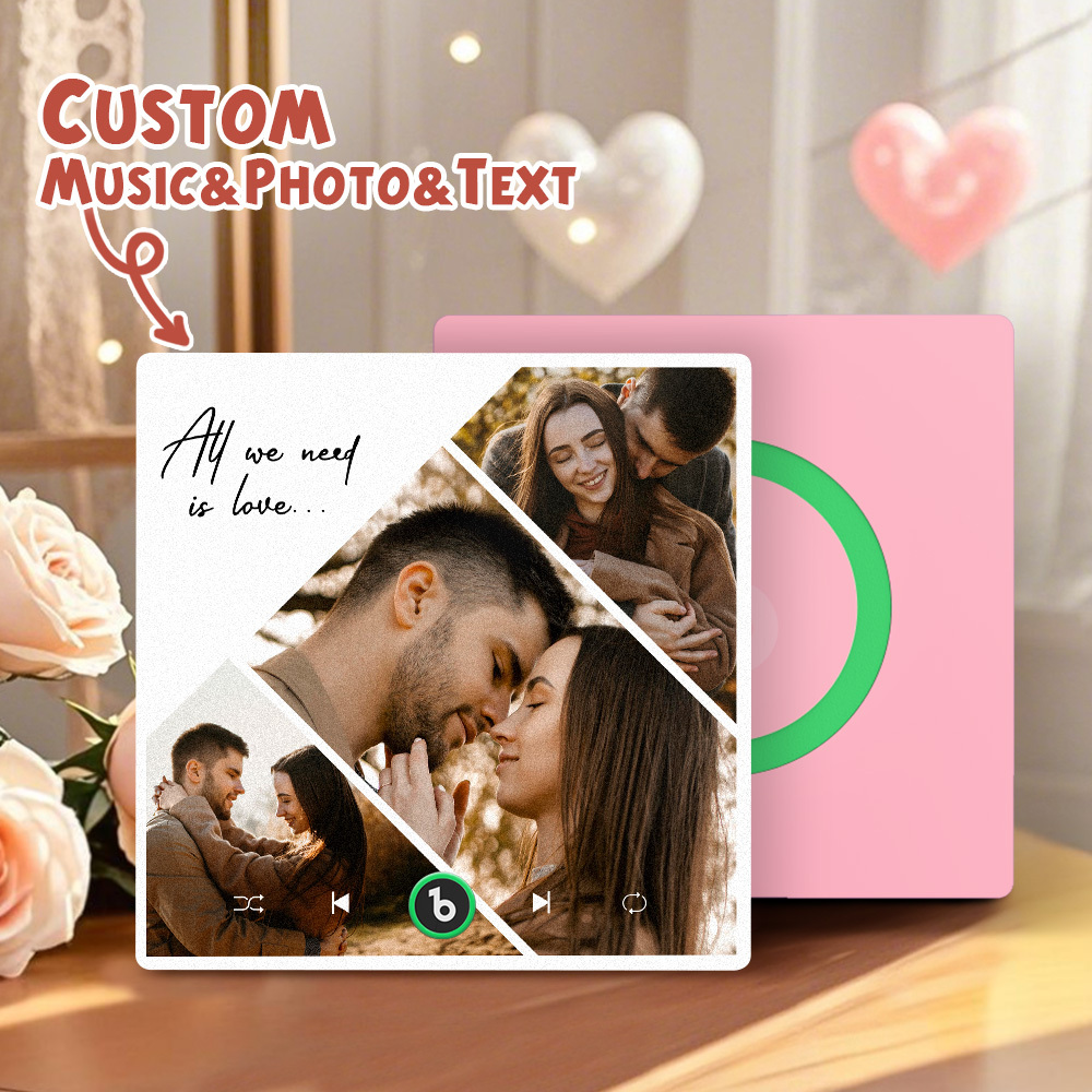 Custom Music Fridge Magnets Valentine's Day Gifts Custom Music Fridge Magnet Colorful Frame Album Fridge Magnet Can Play Songs Gift for Couple