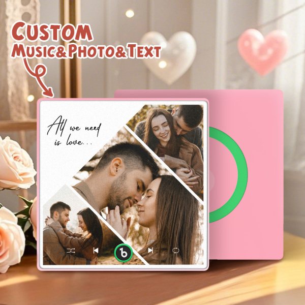 Custom Music Fridge Magnets Valentine's Day Gifts Custom Music Fridge Magnet Colorful Frame Album Fridge Magnet Can Play Songs Gift for Couple