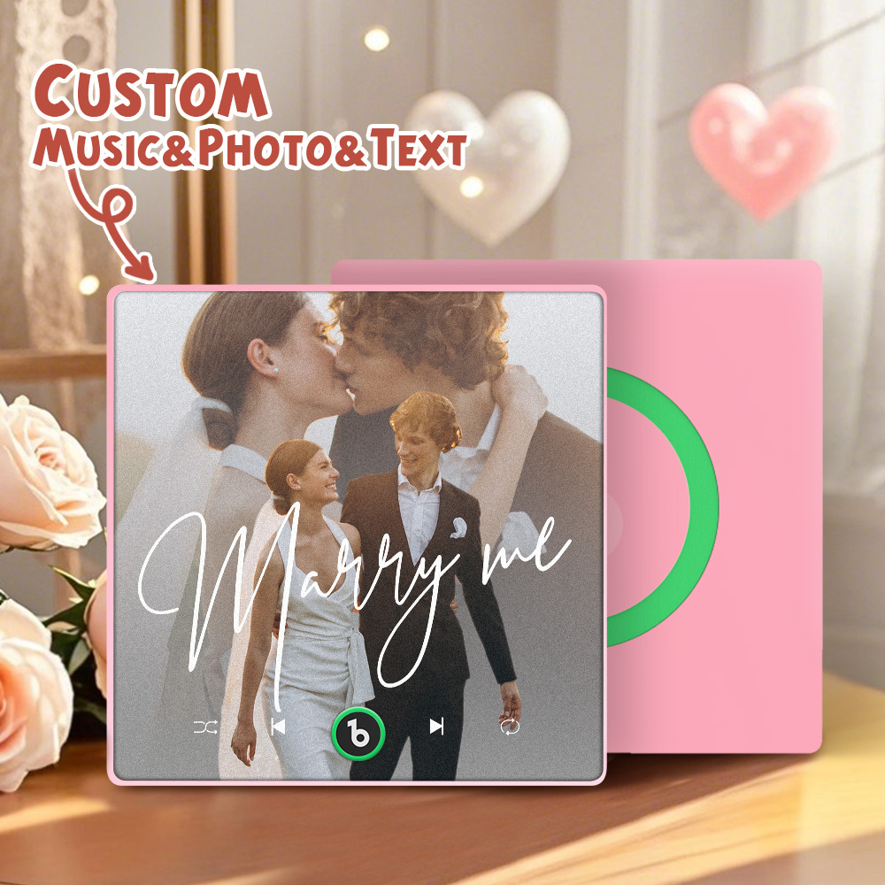 Custom Music Fridge Magnets Valentine's Day Gifts Custom Music Fridge Magnet Colorful Frame Album Fridge Magnet Can Play Songs Gift for Couple