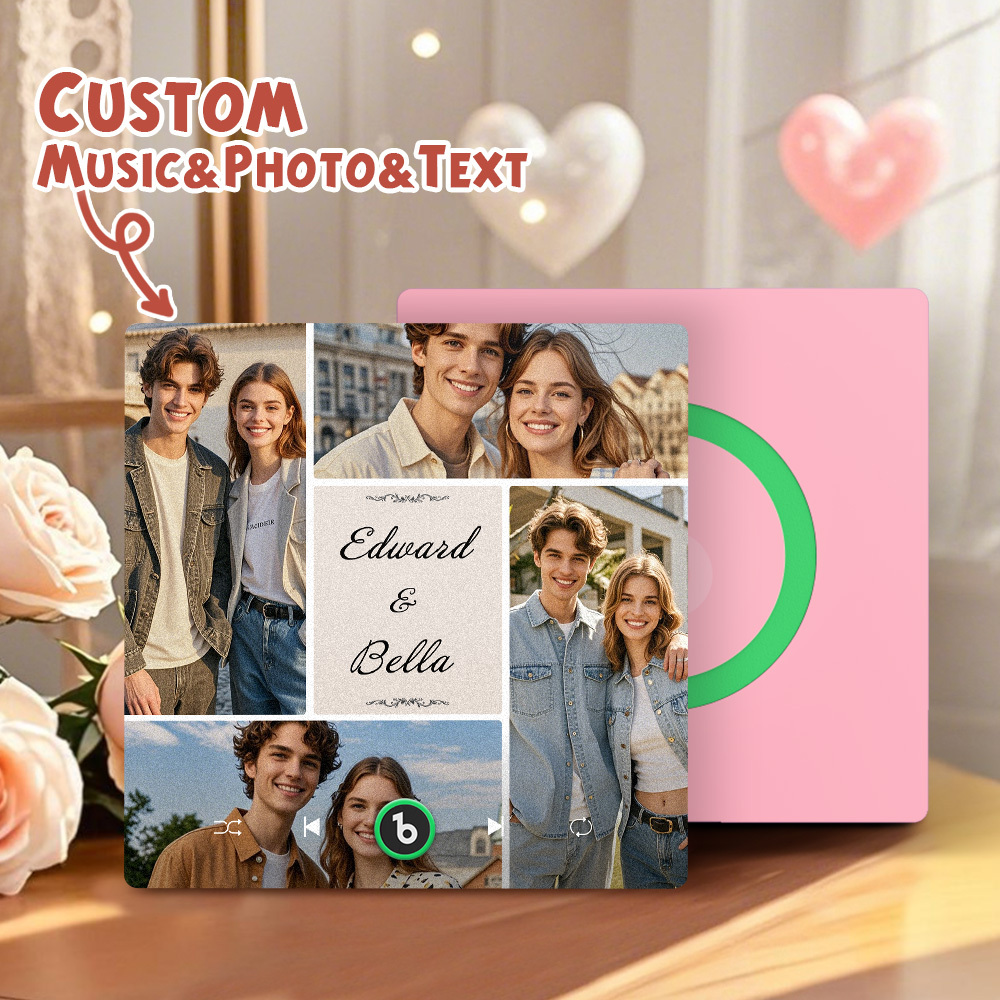 Custom Music Fridge Magnets Valentine's Day Gifts Custom Music Fridge Magnet Colorful Frame Album Fridge Magnet Can Play Songs Gift for Couple
