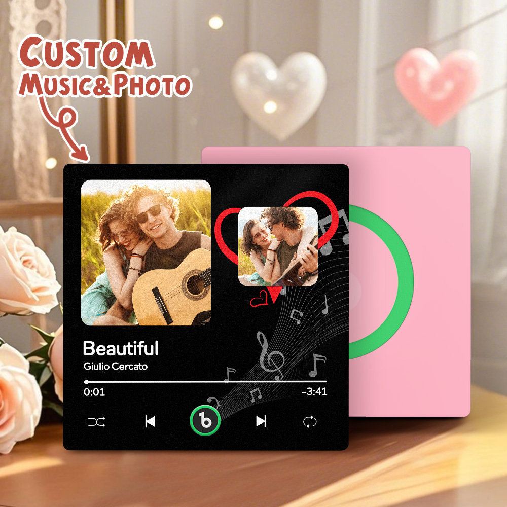 Custom Music Fridge Magnets Valentine's Day Gifts Custom Music Fridge Magnet Album Fridge Magnet Can Play Songs Gift for Couple