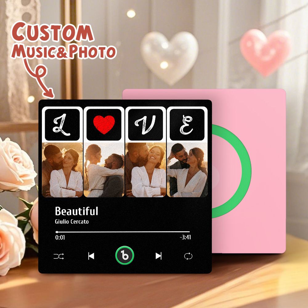 Custom Music Fridge Magnets Valentine's Day Gifts Custom Music Fridge Magnet Album Fridge Magnet Can Play Songs Gift for Couple