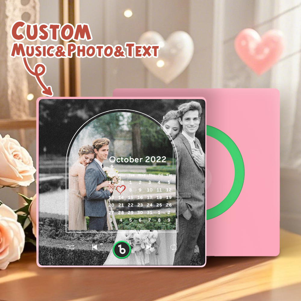 Custom Music Fridge Magnets Valentine's Day Gifts Custom Music Fridge Magnet Colorful Frame Album Fridge Magnet Can Play Songs Gift for Couple