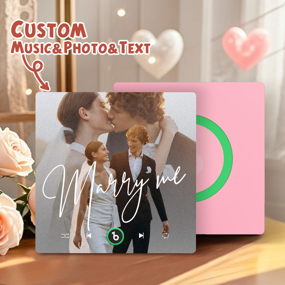Custom Music Fridge Magnets Valentine's Day Gifts Custom Music Fridge Magnet Colorful Frame Album Fridge Magnet Can Play Songs Gift for Couple