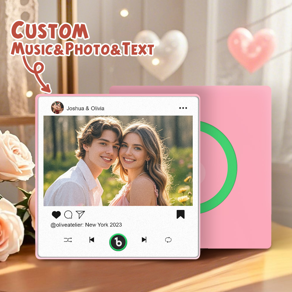 Custom Music Fridge Magnets Valentine's Day Gifts Custom Music Fridge Magnet Colorful Frame Album Fridge Magnet Can Play Songs Gift for Couple