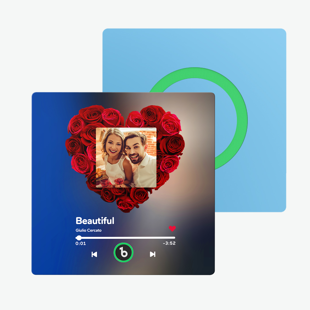 Custom Music Fridge Magnet with Rose and Photo Colorful Album Fridge Magnet That Can Be Played -