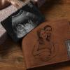 Custom Photo Wallet Insert Card Baby Ultrasound Photo Card Black
