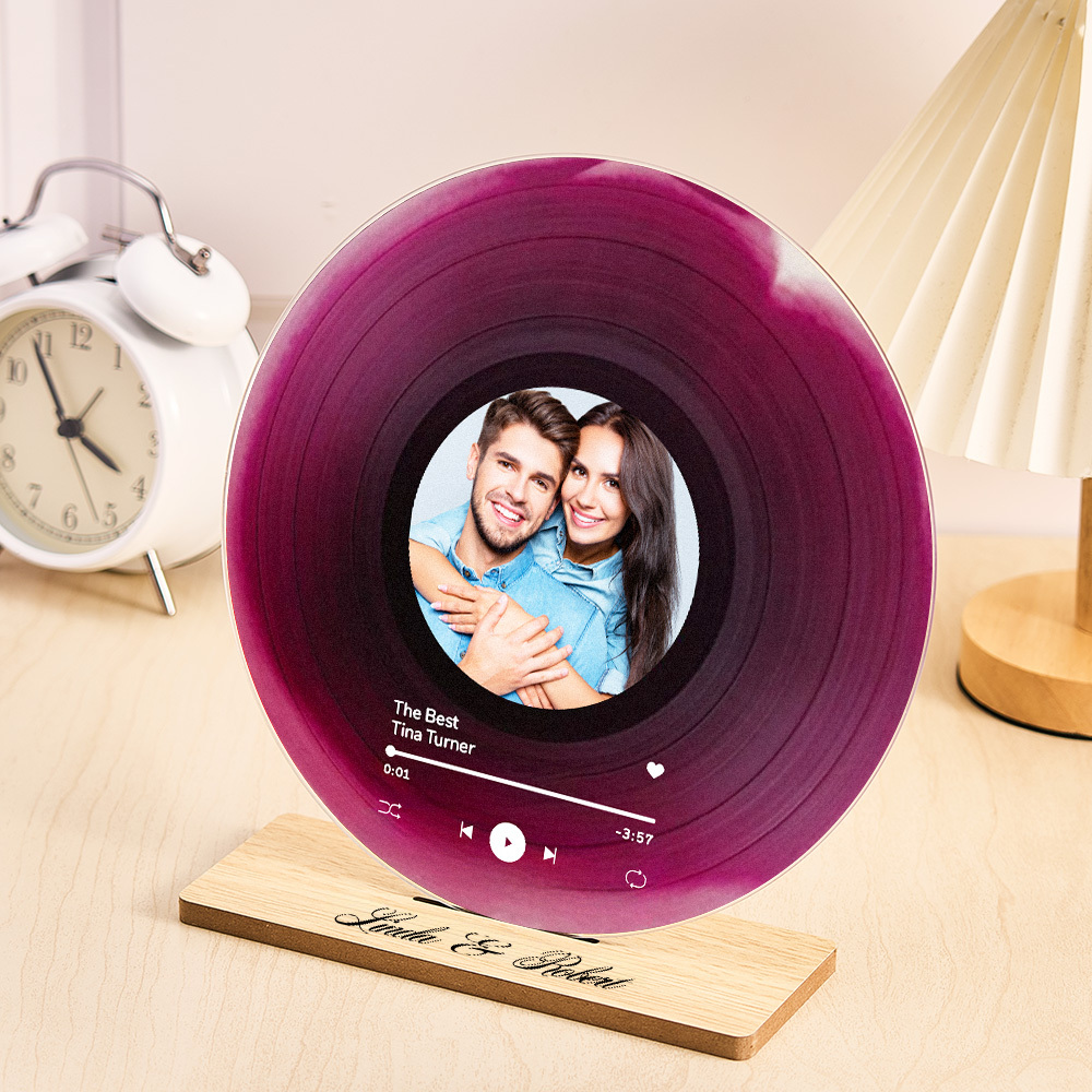 Personalized Vinyl Record with Photo - Acrylic Song Plaque - Anniversary Gift for Friends - Birthday Gift for Her Him - Christmas Gifts