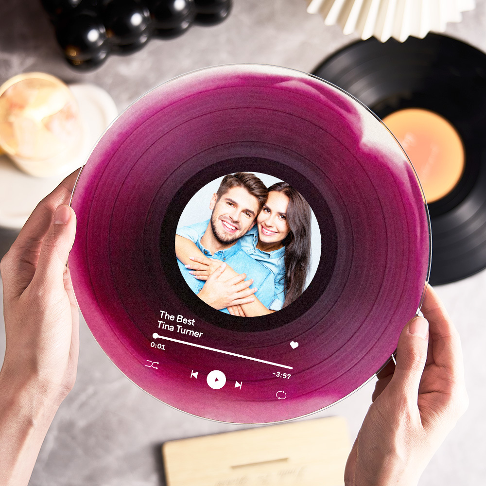 Personalized Vinyl Record with Photo - Acrylic Song Plaque - Anniversary Gift for Friends - Birthday Gift for Her Him - Christmas Gifts