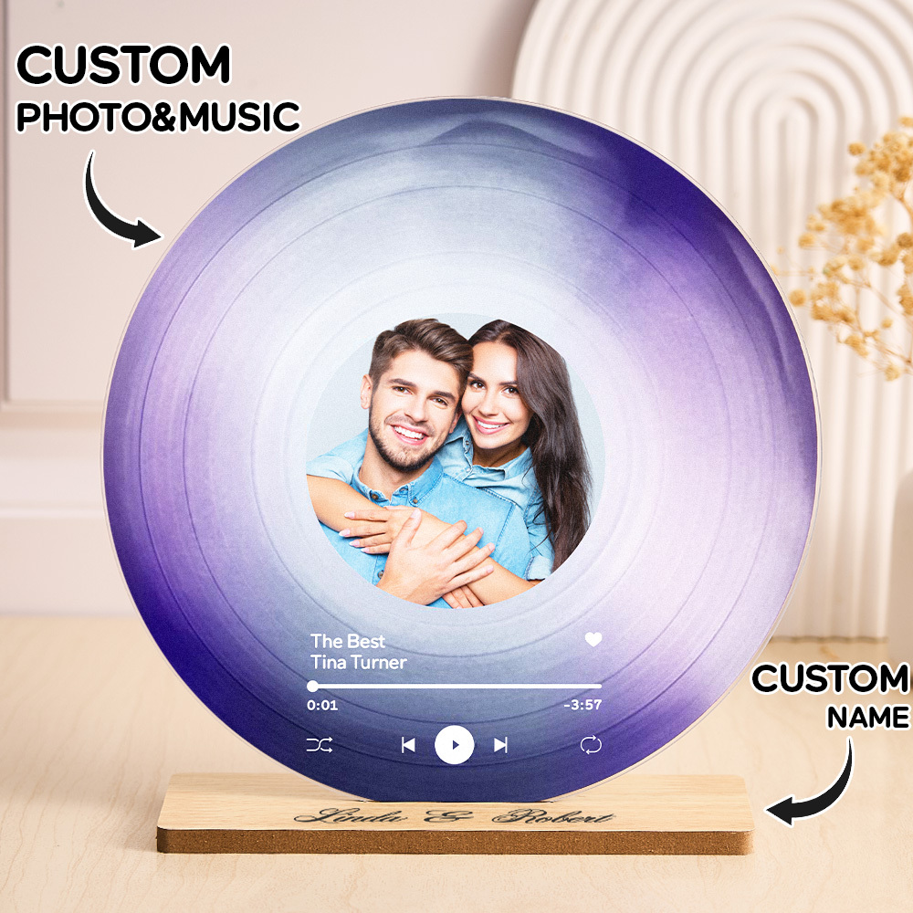 Personalized Vinyl Record with Photo - Acrylic Song Plaque - Anniversary Gift for Friends - Birthday Gift for Her Him - Christmas Gifts