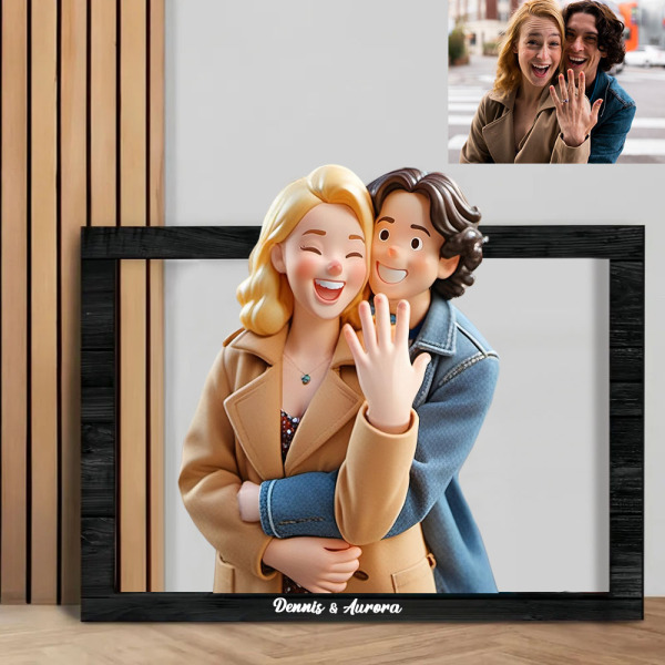 Personalized Cartoon Toy Style Photo Wood Frame - MyPhotoBoxerUk