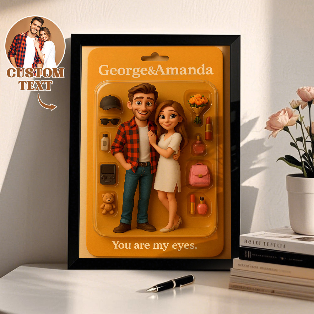 Custom Action Figure Portraits Flat Frame | Personalized Toy Box Art | Custom Photo Frame Decorations