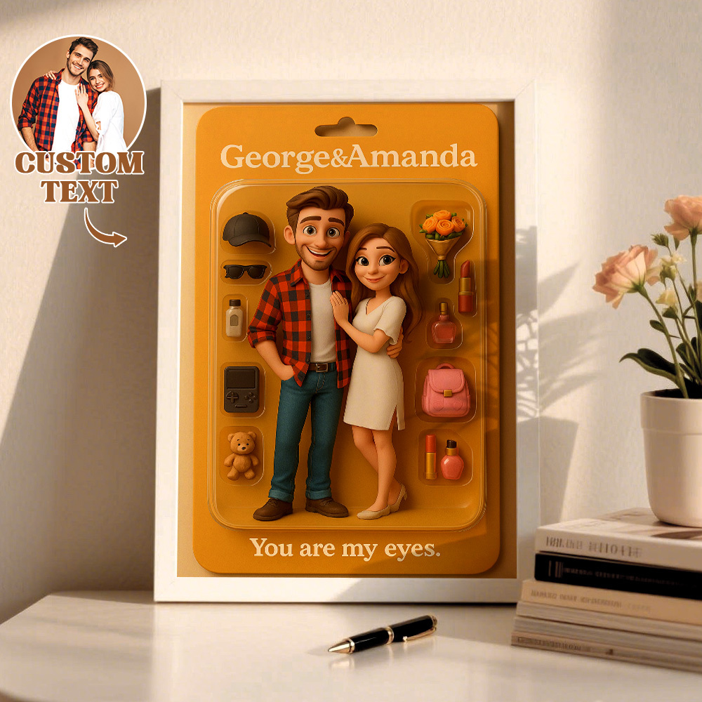 Custom Action Figure Portraits Flat Frame | Personalized Toy Box Art | Custom Photo Frame Decorations