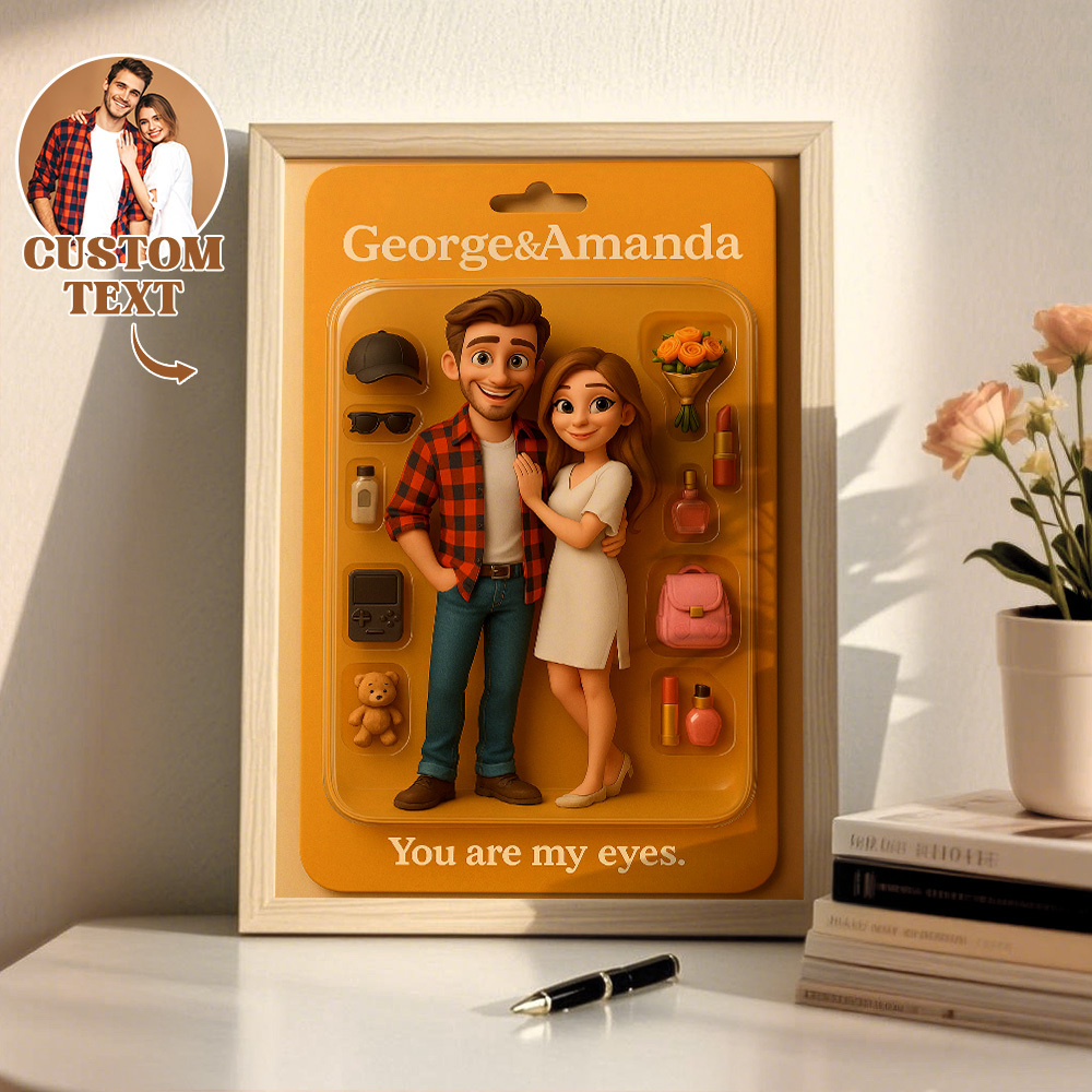 Custom Action Figure Portraits Flat Frame | Personalized Toy Box Art | Custom Photo Frame Decorations