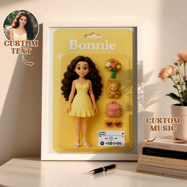 Custom Action Figure Portraits Flat Frame | Personalized Toy Box Art | Custom Photo Frame Decorations