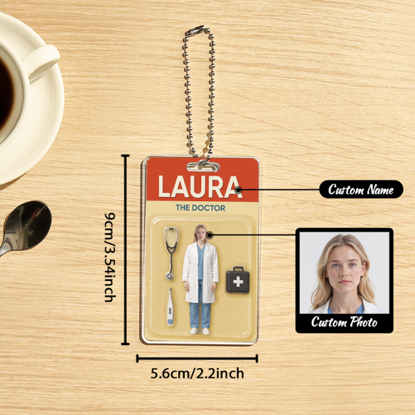 Turn Your Photo into an Action Figure Custom 2D Hanging Ornaments Toy Box Portrait Custom Text Name Funny Gift for Him Her