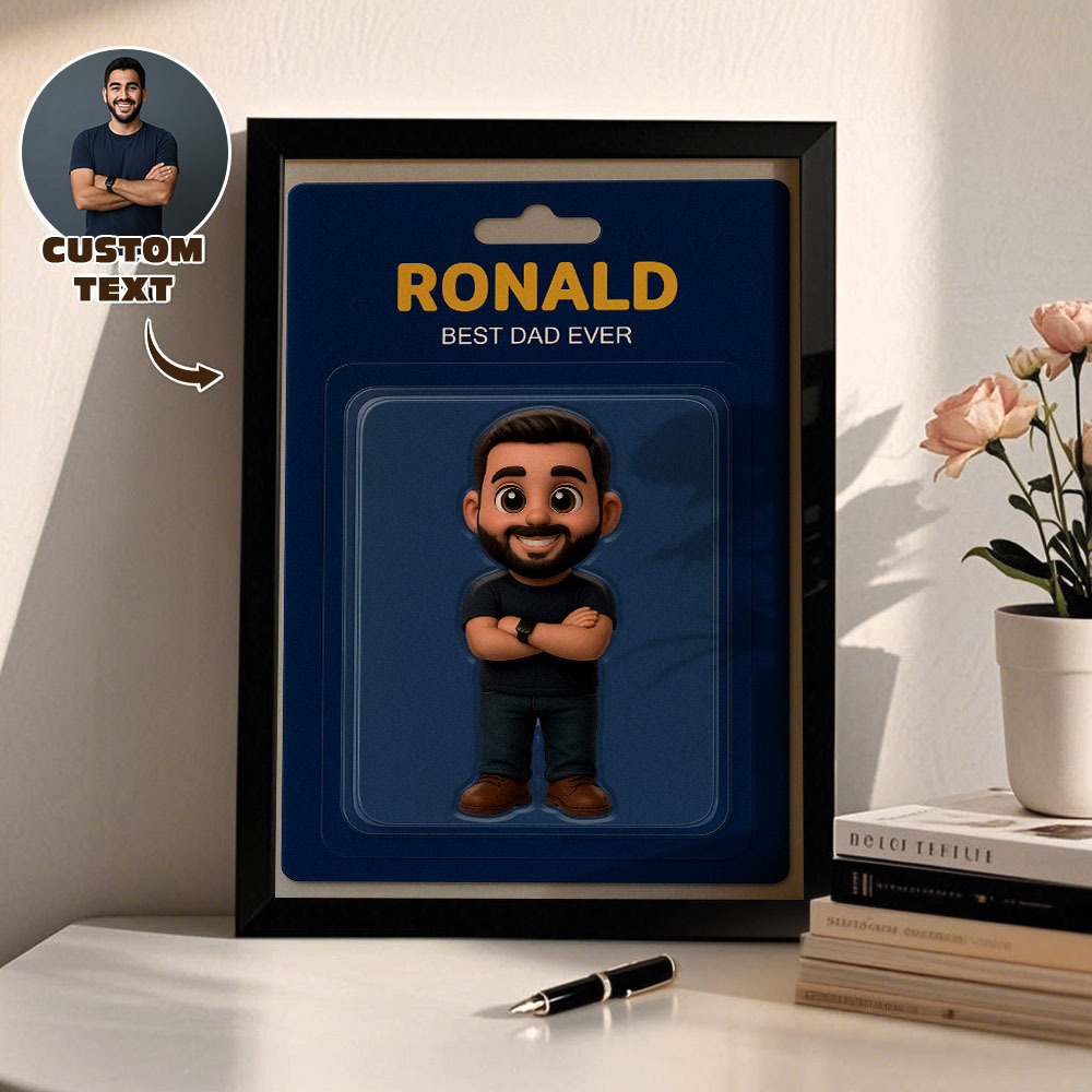 Father Custom Activity Character Portrait Personalized Toy Box Art 2D Custom Photo Frame Decoration Gift for Dad