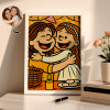 Custom Photo Cartoon Wooden Frame Decorations Romantic Decor Plaque Gifts For Couples - MyPhotoSocks