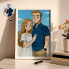 Custom Photo Cartoon Wooden Frame Decorations Romantic Decor Plaque Gifts