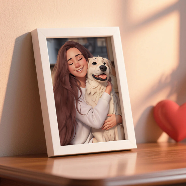 Custom Photo Cartoon Wooden Frame Decorations Romantic Decor Plaque Gifts For Couples - MyPhotoSocks