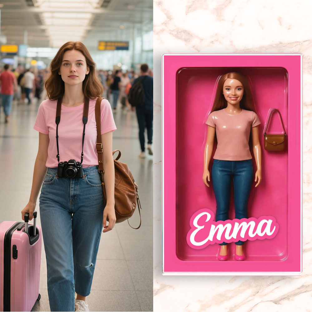 Personalized Doll Style Action Figure Portrait, Custom Toy Box Art Acr