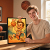 Custom Funny Basketball Caricature Portrait from Photo - Hand-Drawn Style Art Gift for Hoopers and Sports Fans