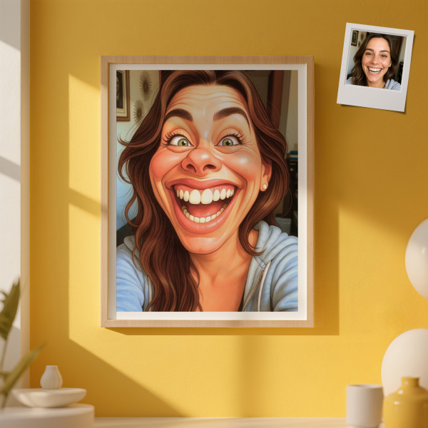 Custom Funny Caricature Portrait Frame Transform Your Photo into Hilarious Art Gift