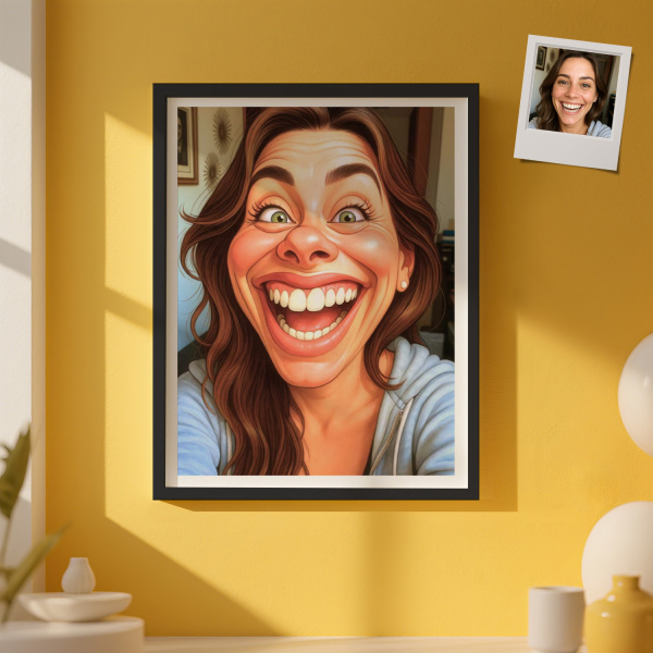 Custom Funny Caricature Portrait Frame Transform Your Photo into Hilarious Art Gift
