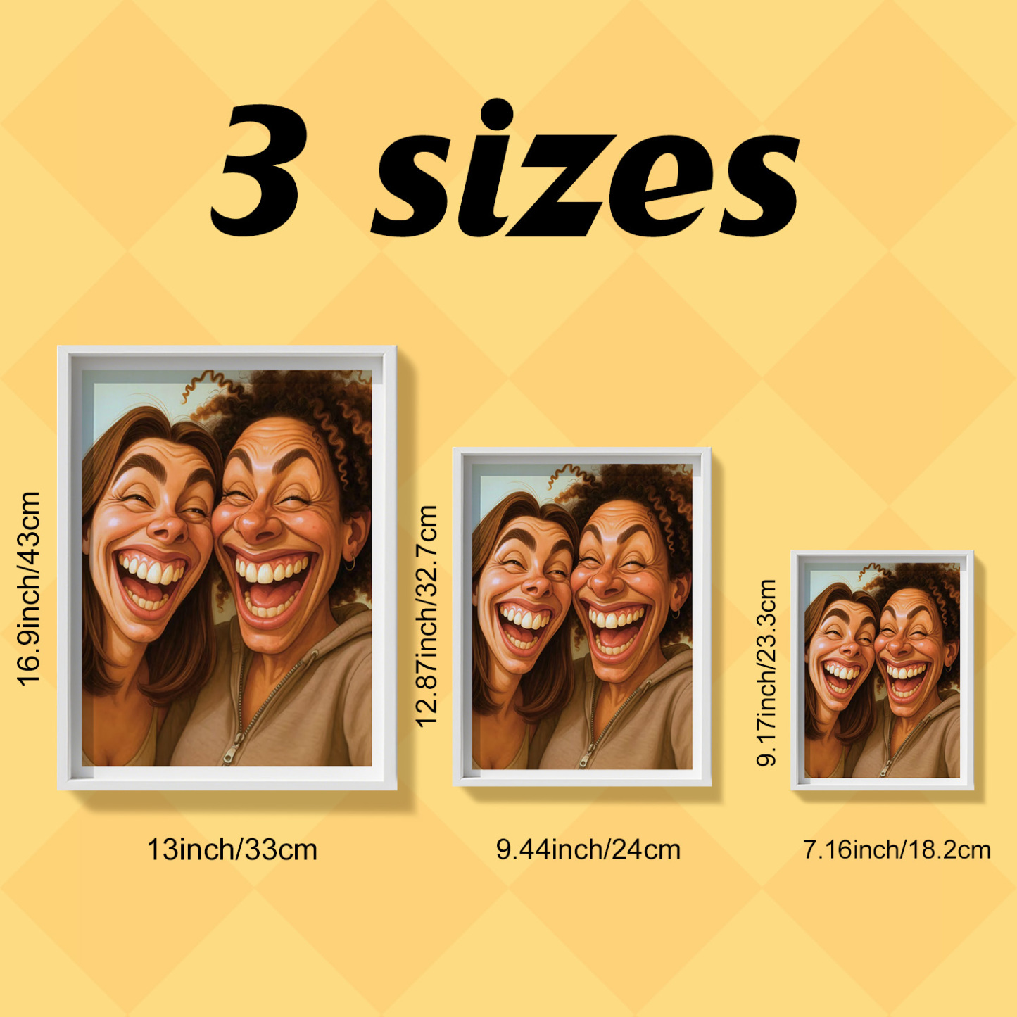Custom Funny Caricature Portrait Frame Transform Your Photo into Hilarious Art Gift