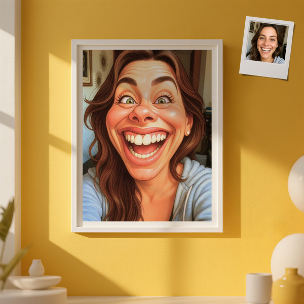 Custom Funny Caricature Portrait Frame Transform Your Photo into Hilarious Art Gift