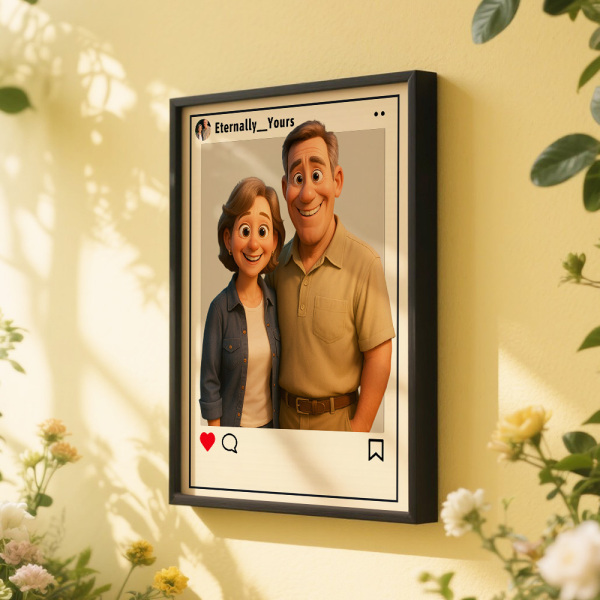 Personalized Cartoon Portrait Photo Frame Instagram Style Photo Frame Wedding Anniversary Birthday Gift