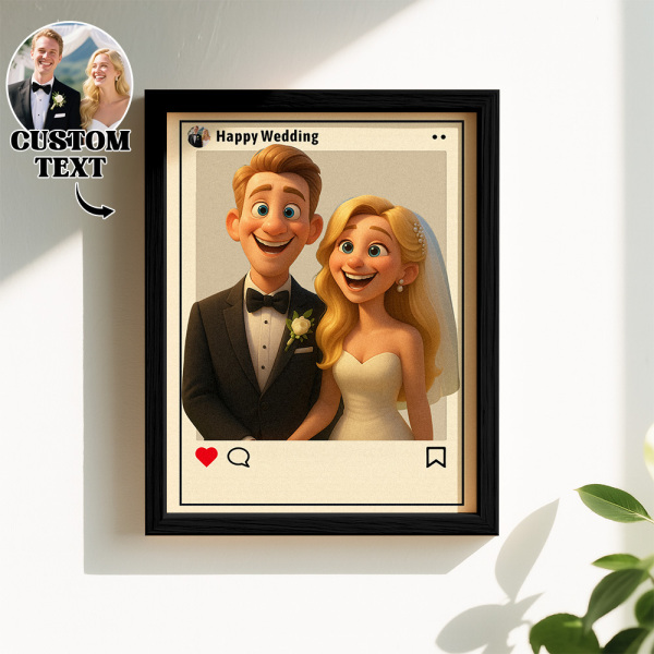 Personalized Cartoon Portrait Photo Frame Instagram Style Photo Frame Wedding Anniversary Birthday Gift
