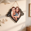 Personalized Pixar Cartoon-Style Wooden Family Name Heart-Shaped Photo Frame