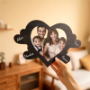 Personalized Pixar Cartoon-Style Wooden Family Name Heart-Shaped Photo Frame