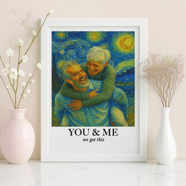 Personalized Van Gogh Wall Art Photo Frame You & Me We Got This