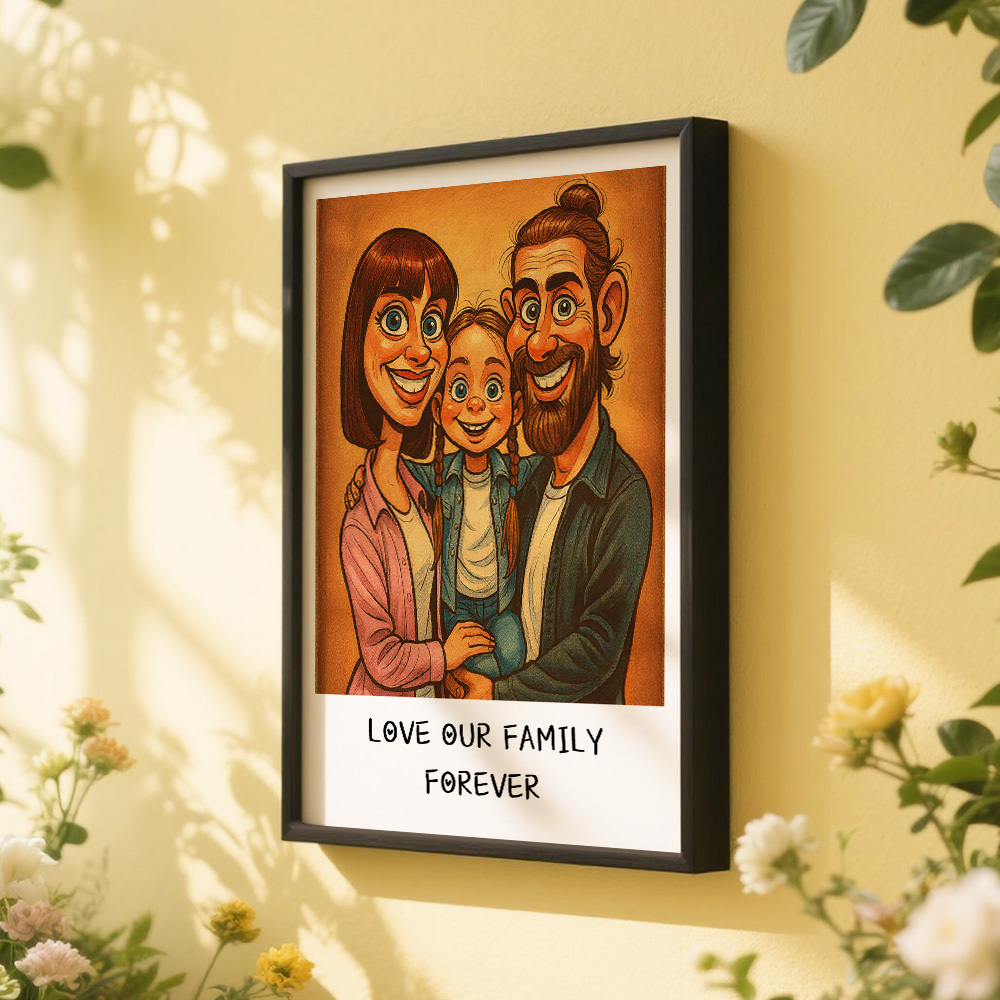 Custom Funny Caricature Portrait Frame Transform Your Photo into Hilarious Art Gift