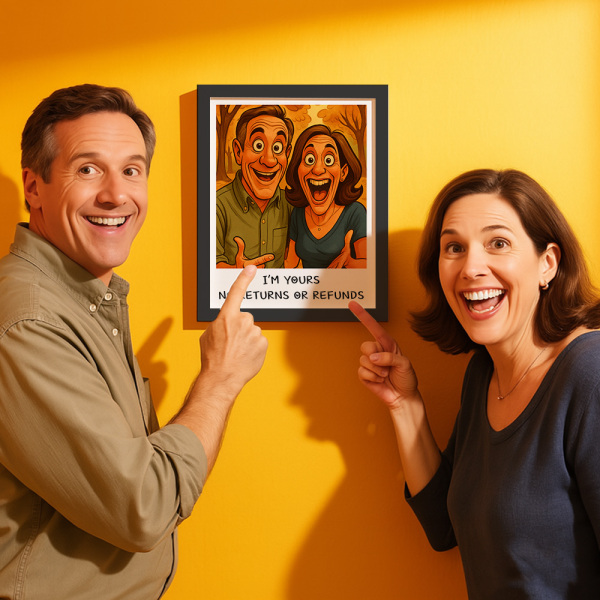 Custom Funny Caricature Portrait Frame Transform Your Photo into Hilarious Art Gift