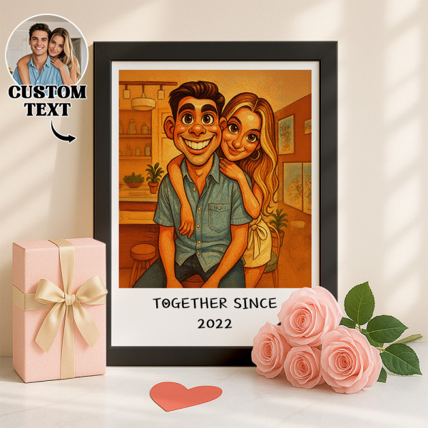 Custom Funny Caricature Portrait Frame Transform Your Photo into Hilarious Art Gift