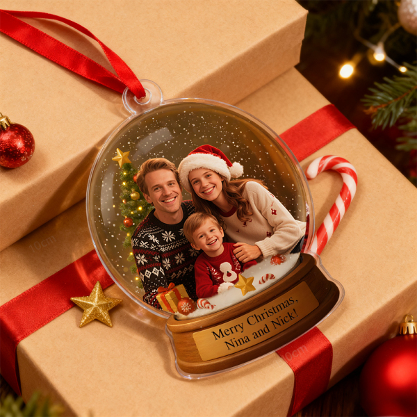 Personalized Christmas Snow Globe Ornament Best Christmas Gift for Family, Couple, Lover - Photowatch
